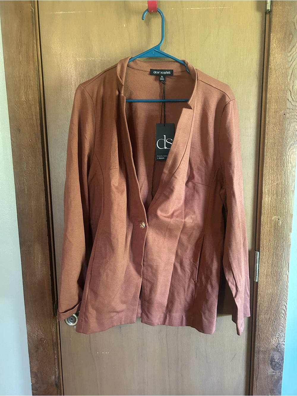 dear scarlett Women's Rust Single-Button Blazer